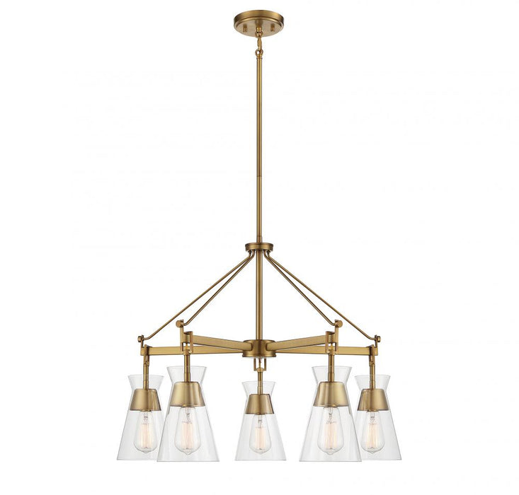 Lakewood 5-Light Chandelier in Warm Brass