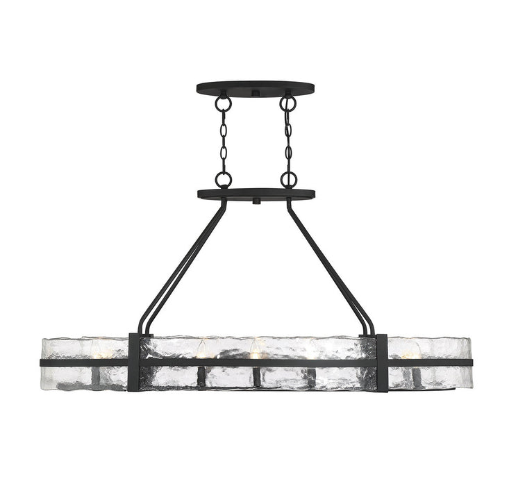 Hudson 10-Light Oval Chandelier in Matte Black