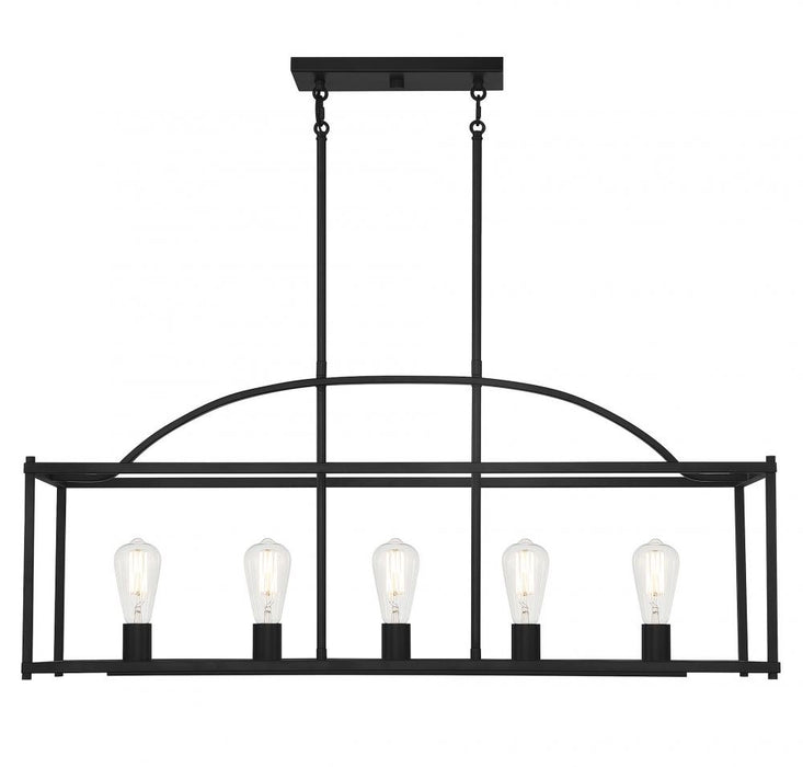 Palladian 5-Light Linear Chandelier in 
Matte Black