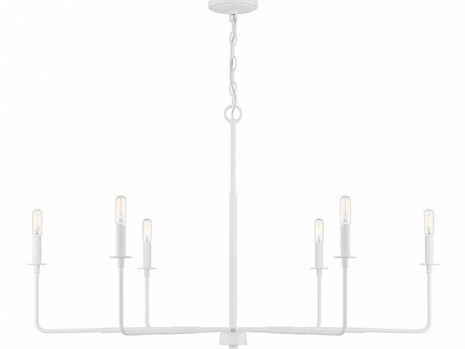 Salerno 6-Light Chandelier in Bisque White
