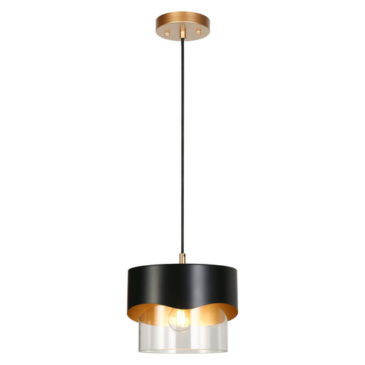 1-Light 10" Black Modern Cylinder Pendant Light Fixtures - Belles Lighting
