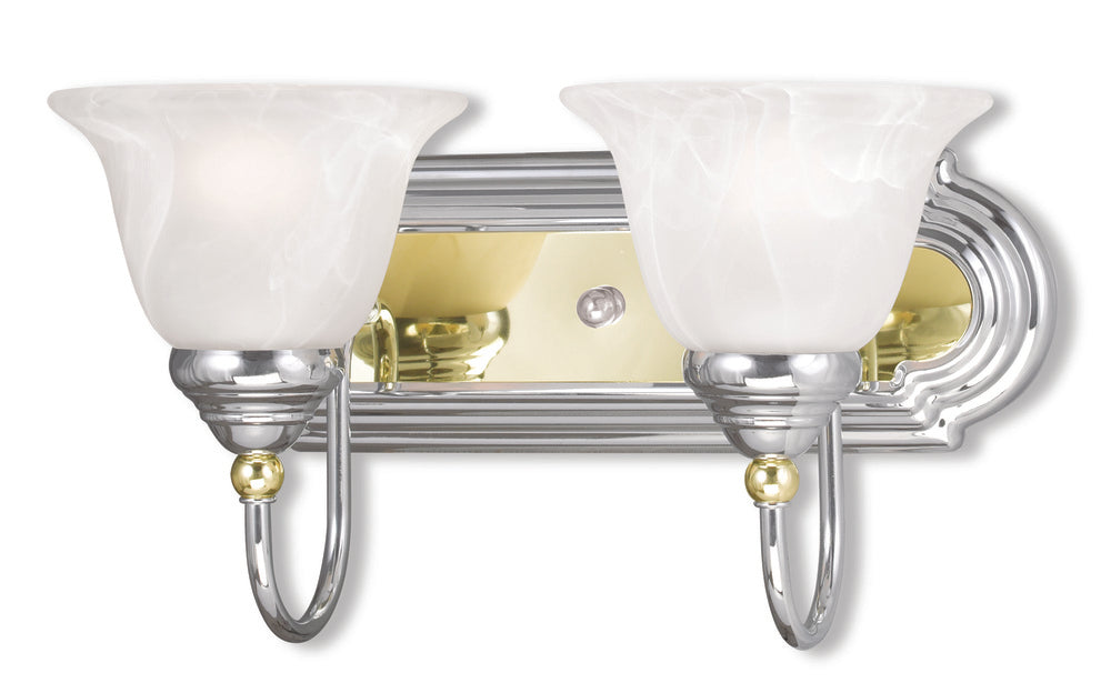 2 Light Polished Chrome & PB Bath Light