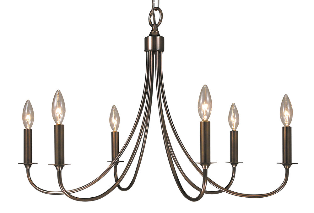 6-Light Polished Silver Maisonette Dining Chandelier