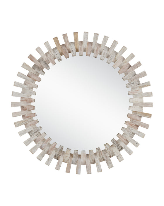 Diza Round Whitewash Mirror
