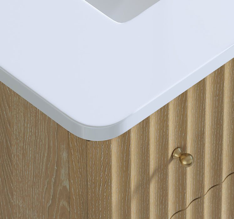 La Jolla 36" Washed Oak Floating Bathroom Vanity
