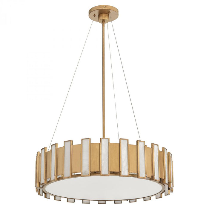 Volterra 5 Light Pendant | Aged Brass