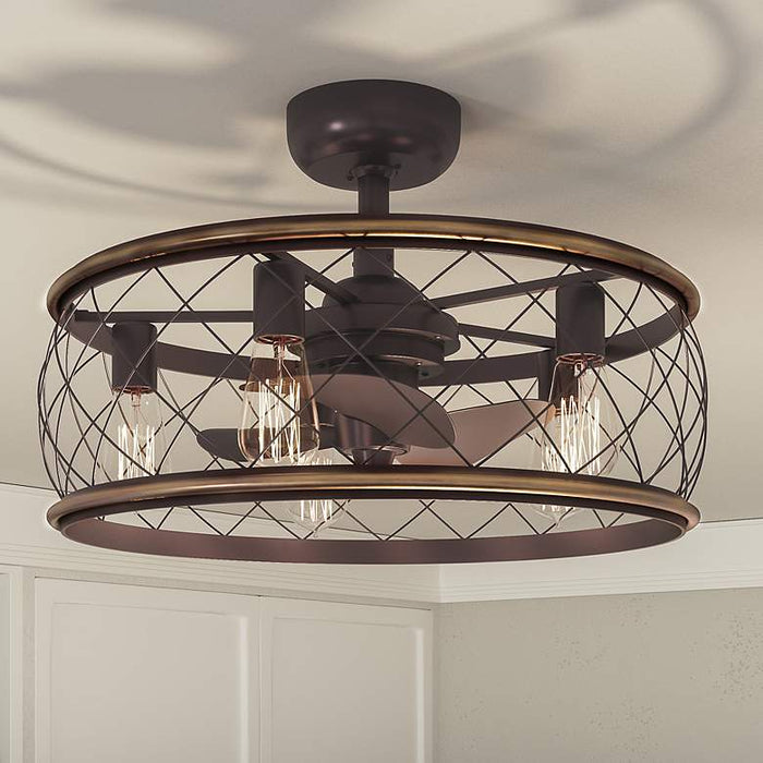 12" Bronze LED Ceiling Fan with Remote Control