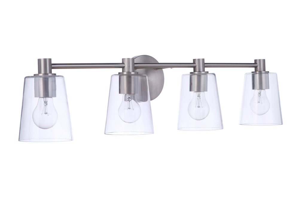 Emilio 4 Light Vanity in Brushed Polished Nickel