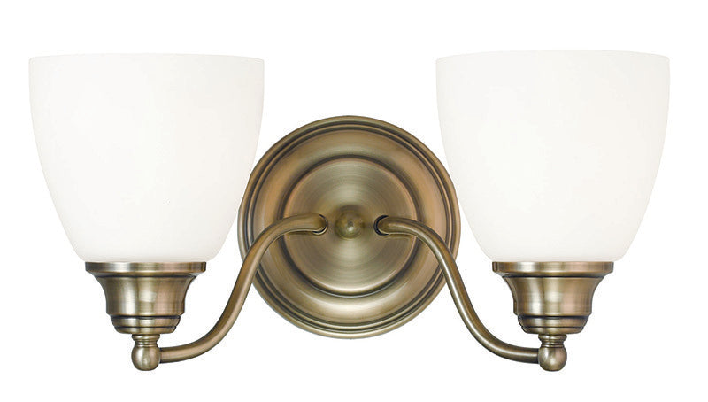 2 Light Antique Brass Bath Light