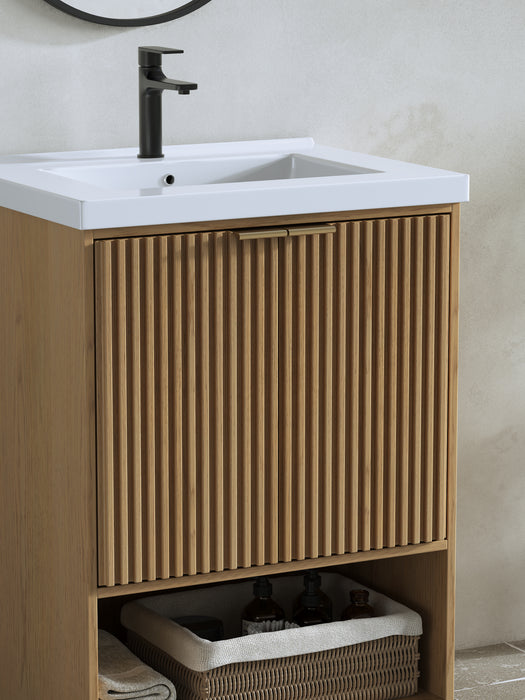 San Diego 24" Oak Gray Bathroom Vanity, Single Sink