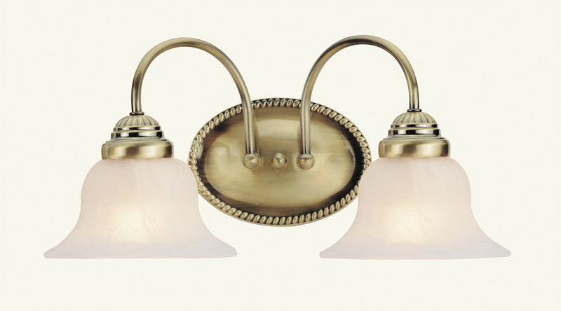 2 Light Antique Brass Bath Light