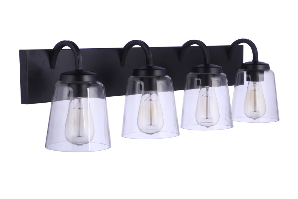 Elsa 4 Light Vanity in Flat Black