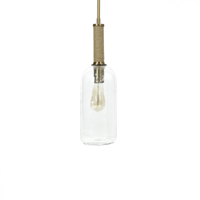 BRONSON GLASS PENDANT LONG BRASS