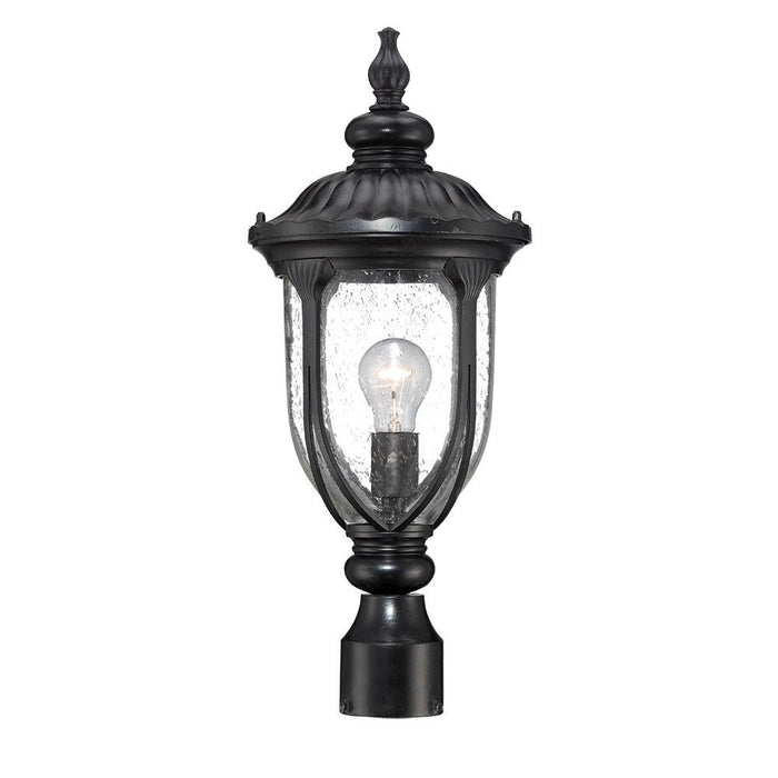Laurens Collection Post-Mount 1-Light Outdoor Matte Black Light Fixture