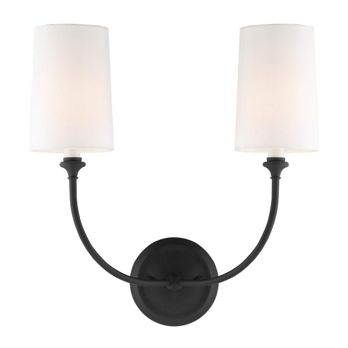 Libby Langdon Sylvan 2 Light Black Forged Sconce