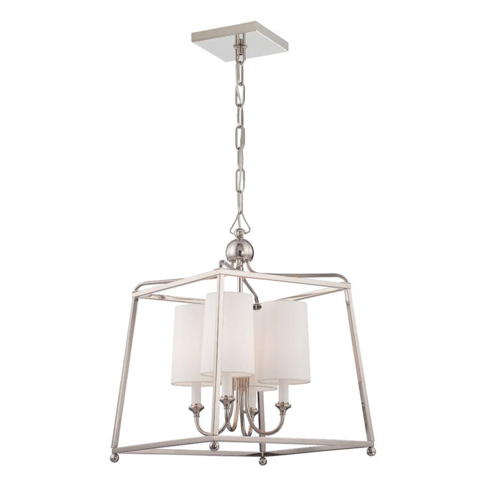 Libby Langdon Sylvan 4 Light Polished Nickel Lantern Chandelier