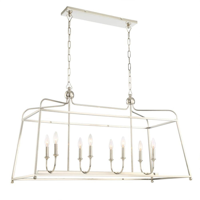 Libby Langdon Sylvan 8 Light Polished Nickel Linear Chandelier