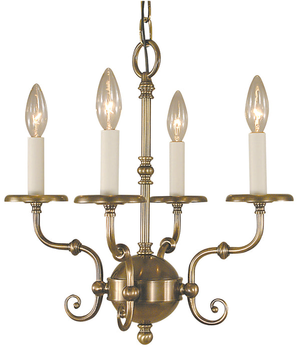 4-Light Antique Brass Jamestown Mini Chandelier