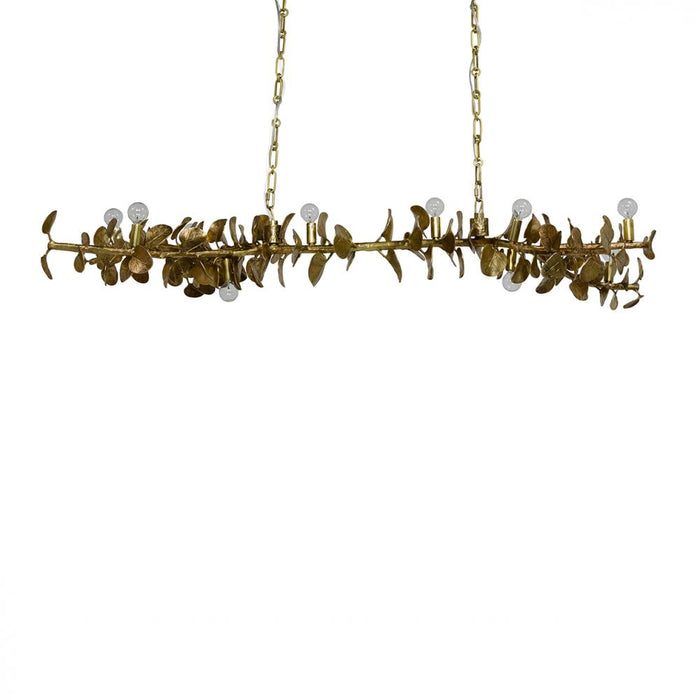 EUCALYPTUS LEAF BRASS CHANDELIER