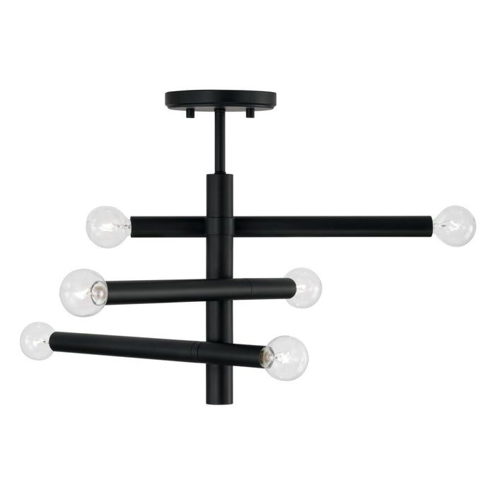 Six Light Semi Flush Mount