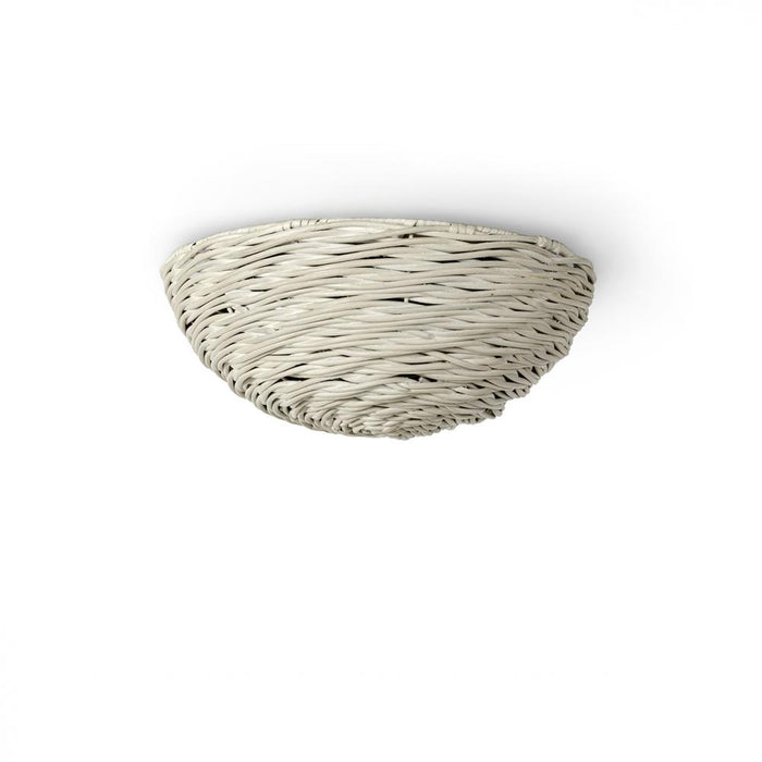 WISTERIA FLUSH MOUNT WHITEWASH ANTIQUE BRASS
