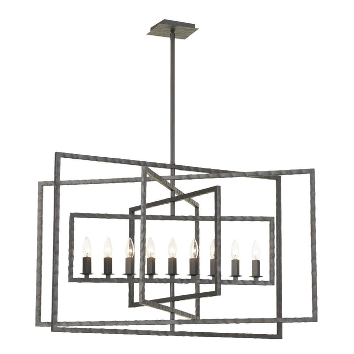 Capri 9 Light Raw Steel Chandelier
