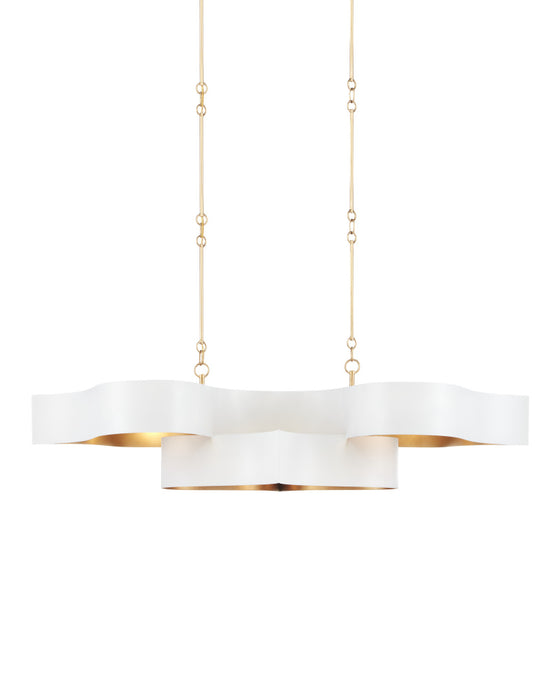 Grand Lotus Oval White Chandelier