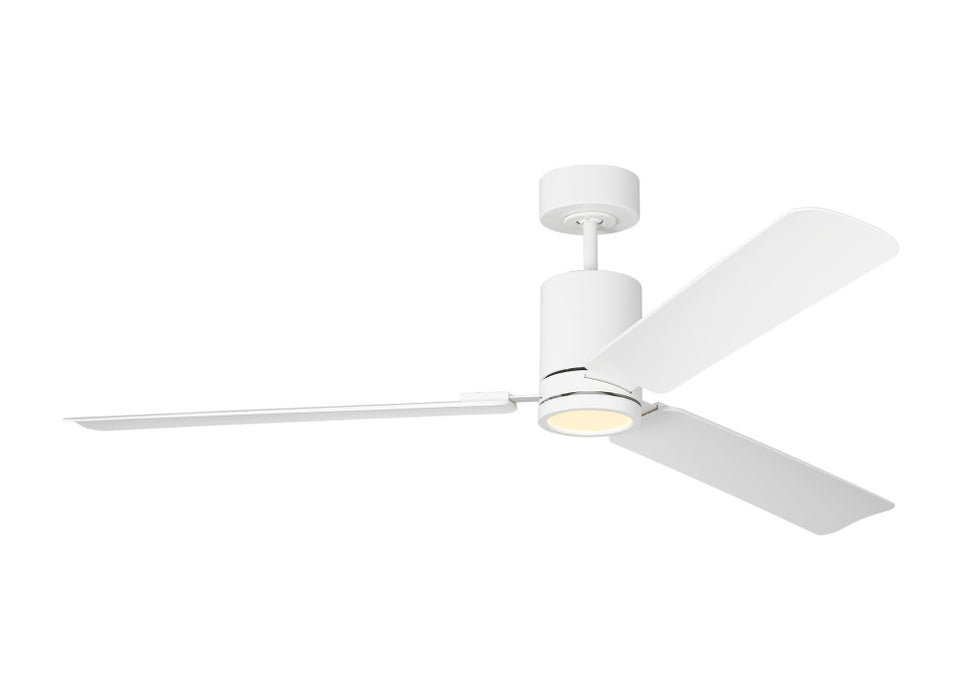 Cleancut 62 Ceiling Fan in Matte White with Matte White Blades