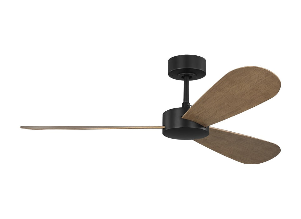 Paddle Smart 52 Ceiling Fan in Midnight Black with Oak Blades