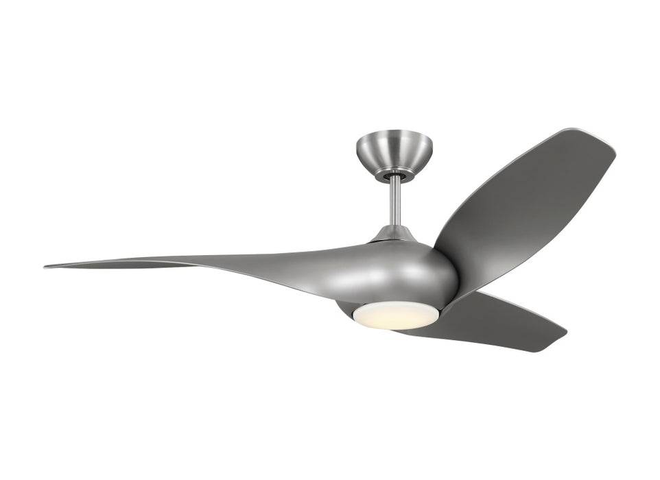 Topan Smart 52 LED Ceiling Fan in Brushed Steel with Silver Blades and Light Kit