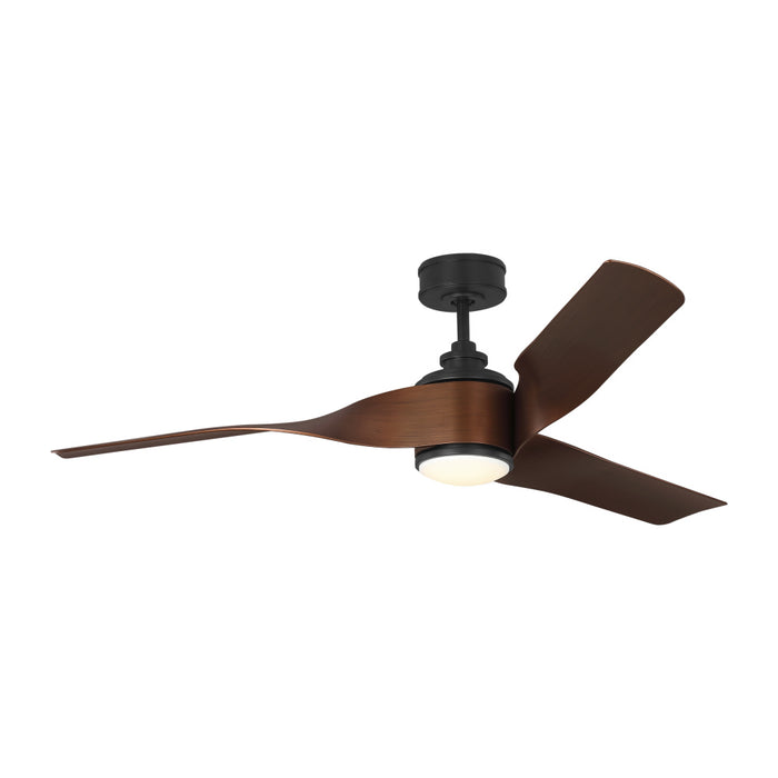 Touro Smart 60 LED Ceiling Fan in Midnight Black with Dark Walnut Blades and Light Kit