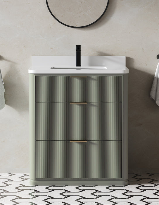Aria 30" Single Bathroom Vanity With Engineered Stone Top