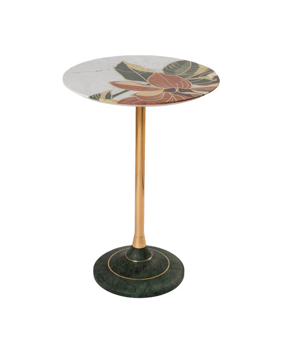 Roselle Stone Inlay Accent Table