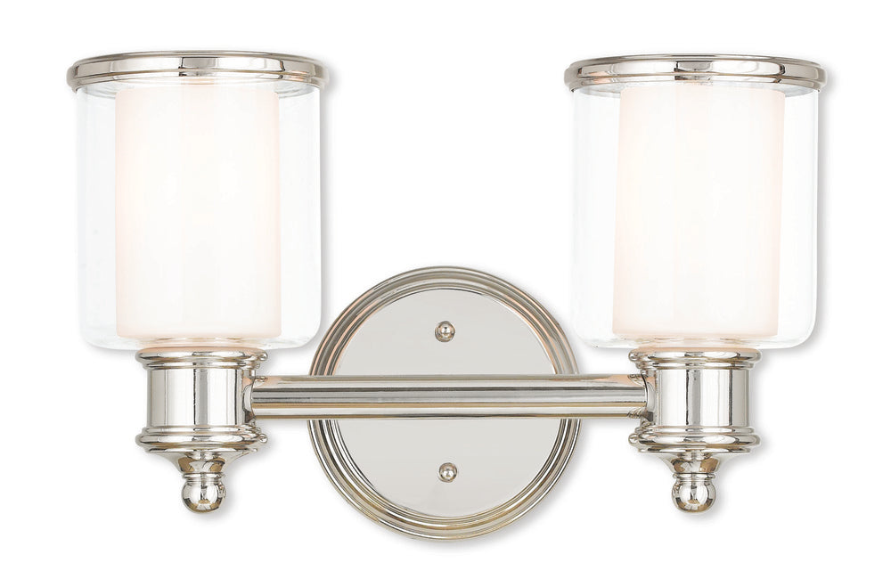 2 Light Polished Nickel Bath Light