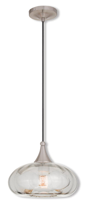 1 Light Brushed Nickel Mini Pendant