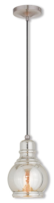 1 Light Brushed Nickel Mini Pendant
