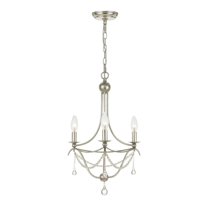 Metro 3 Light Antique Silver Mini Chandelier