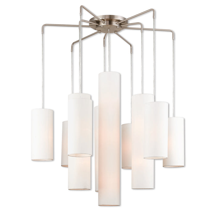 9 Lt BN Foyer Chandelier