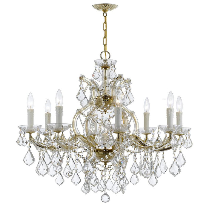 Maria Theresa 9 Light Swarovski Strass Crystal Gold Chandelier