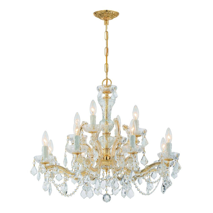 Maria Theresa 12 Light Spectra Crystal Gold Chandelier