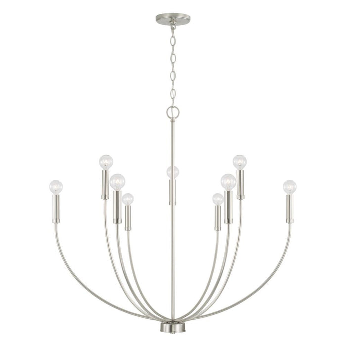 8-Light Chandelier in Brushed Nickel