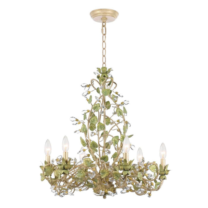 Josie 6 Light Champagne Green Tea Chandelier