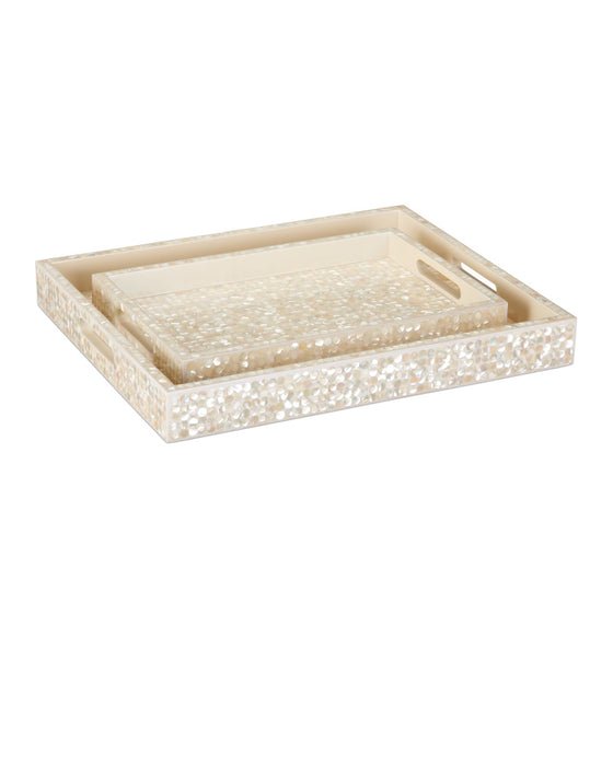 Gerri Dot Mother of Pearl Tray Set of 2