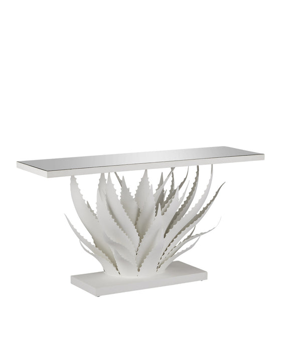 Agave White Console Table
