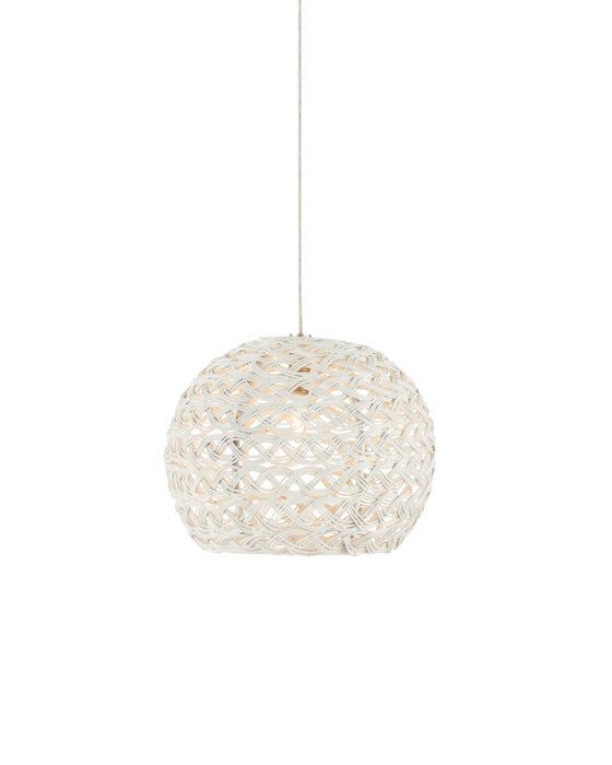 Piero White 1-Light Round Multi-Drop Pendant