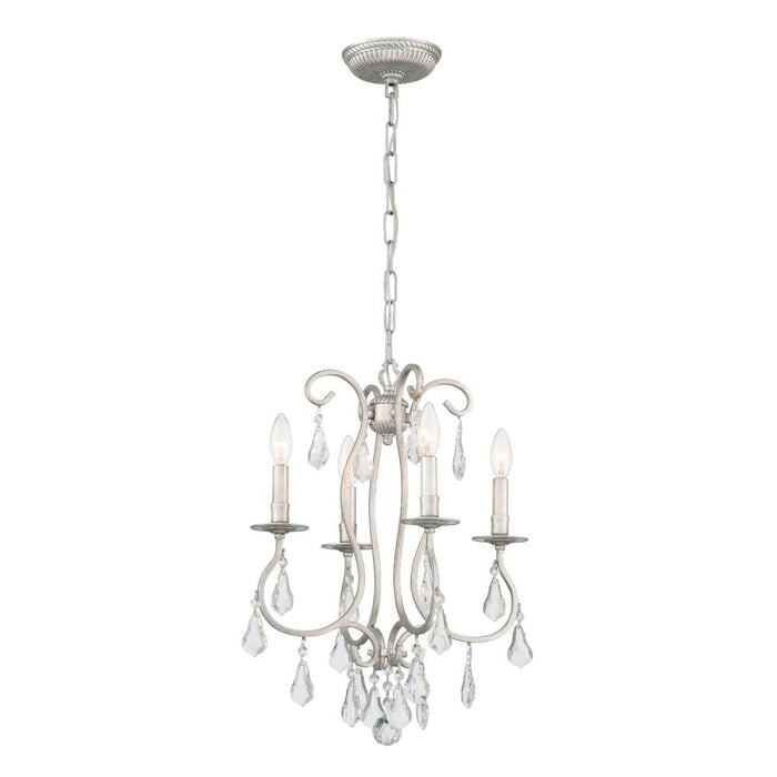 Ashton 4 Light Swarovski Strass Crystal Olde Silver Mini Chandelier