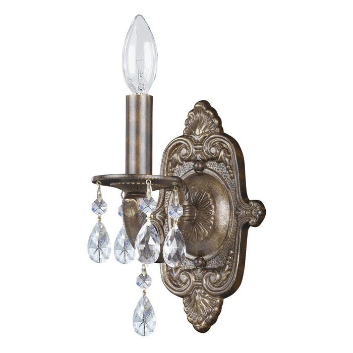 Paris Market 1 Light Clear Crystal Venetian Bronze Sconce