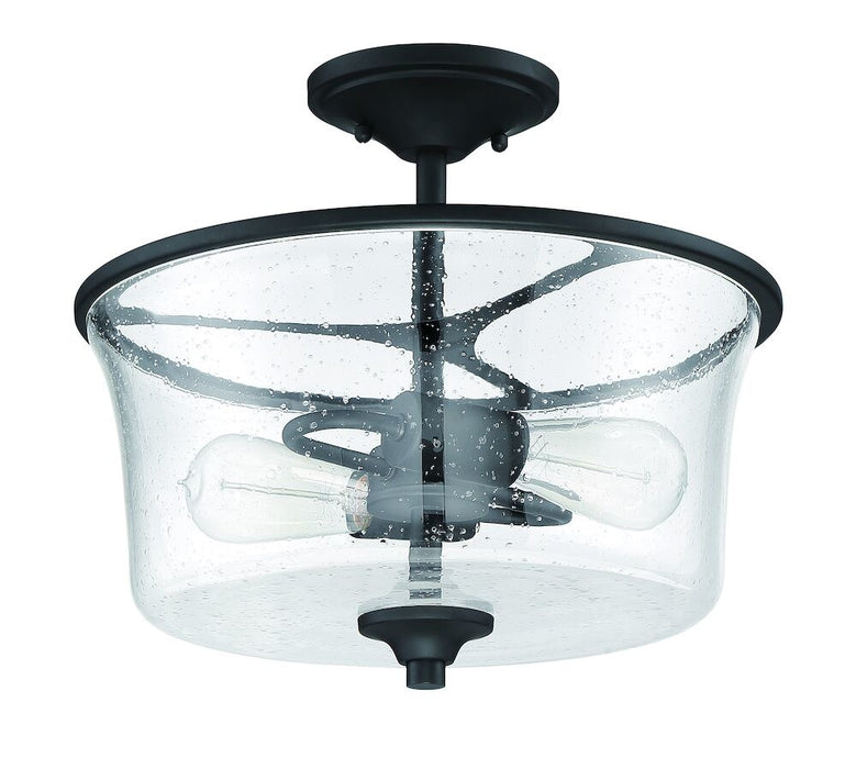 Gwyneth 2 Light Convertible Semi Flush in Flat Black