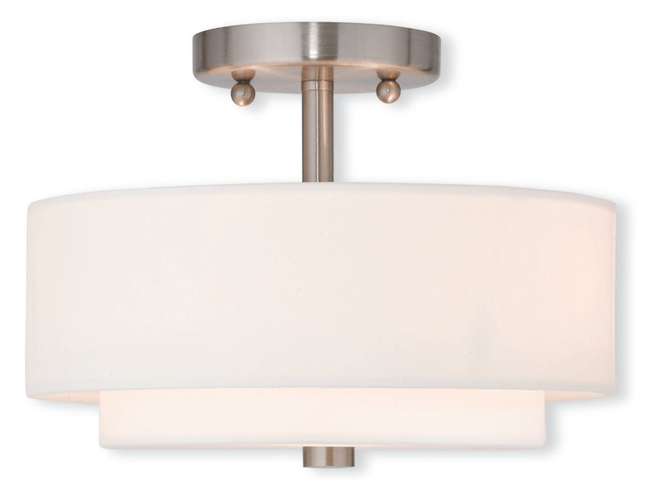 2 Light Brushed Nickel Ceiling Mount