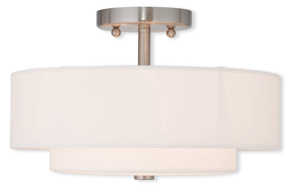 2 Light Brushed Nickel Ceiling Mount